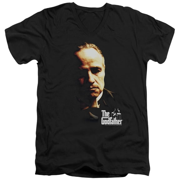 Godfather Don Vito Adult V-Neck T-Shirt 30/1 T-Shirt Black