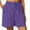 Purple, variant on Diufon Linen Shorts for Women Summer Casual Plus Size Beach Shorts Drawstring High Waisted Shorts with Pockets