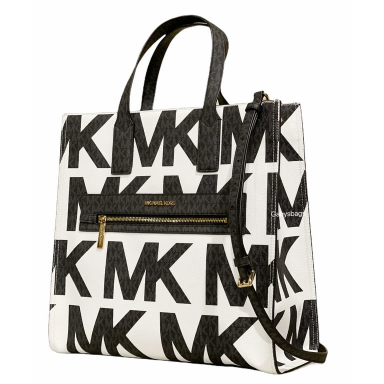 Michael Kors Black & White Logo Pocket Kenly Large Canvas Crossbody Bag |  Best Price and Reviews | Zulily