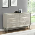 thumbnail image 4 of Benjara 6 Drawer Contemporary Dresser with Bar Handles and Splayed Legs, Silver, 4 of 4