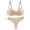 Beige, variant on Minimizer Bras for Women Underwire Lace Bra And Bikini Bottom Two Piece Underwear Set Womens Seamless Jelly Bras