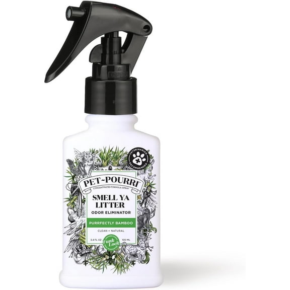 Purrfectly Bamboo 3.4oz Cat & Home Deodorizer Spray – Cat & Dog Odor Remover – Plant Based Ingredients – Vet Recommended – Great for Air, Carpet, Litter Box, Pee, Urine & Strong Pet Odors
