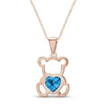thumbnail image 2 of AFFY Heart Shape Simulated Topaz 14K Rose Gold Over Sterling Silver Cute Teddy Bear Love Heart Pendant Necklace, 2 of 4
