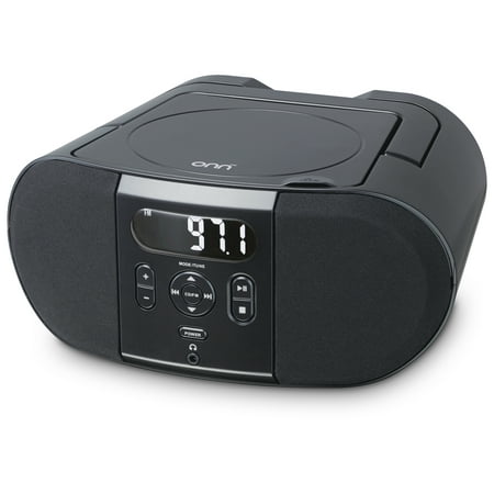 onn. Portable CD Player Boombox with Digital FM Radio -