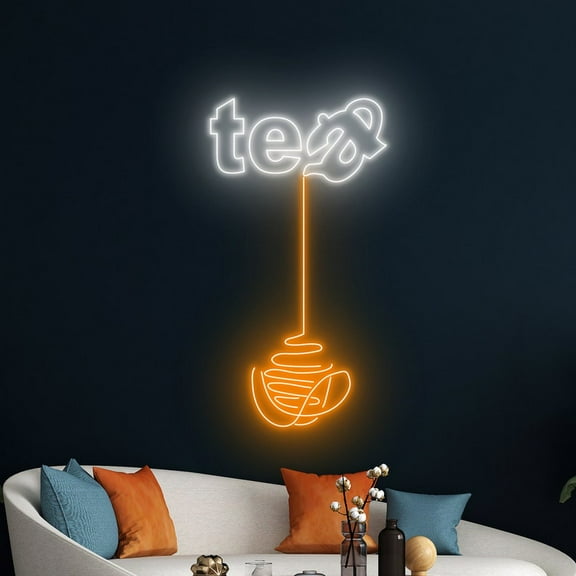 Handmadetneonsign Tea Neon Sign, Tea Cup Neon Light, Tea Pot LED Light, Drinking Shop Led Sign