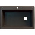 thumbnail image 3 of Transolid Radius 33in x 22in silQ Granite Drop-in Single Bowl Kitchen Sink with 2 CA Faucet Holes, In Espresso, 3 of 4