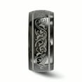 thumbnail image 3 of Edward Mirell Titanium Domed Laser Patterned 10mm Band, 3 of 7