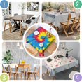thumbnail image 4 of Red and Green Tie Dye Pattern Square Tablecloth, Waterproof Wipeable Spillproof Washable Table Cover for Home Kitchen Party and Daily Decor 52"x52", 4 of 6