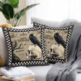 thumbnail image 2 of Outdoor Waterproof Pillow Covers Halloween Skeleton Black Crow Gothics Decorative Throw Pillow Protectors,Dead Trees Black Plaid Pillowcase Cushion Cases for Patio Sofa Garden Couch,16x16in,Pack of 2, 2 of 9