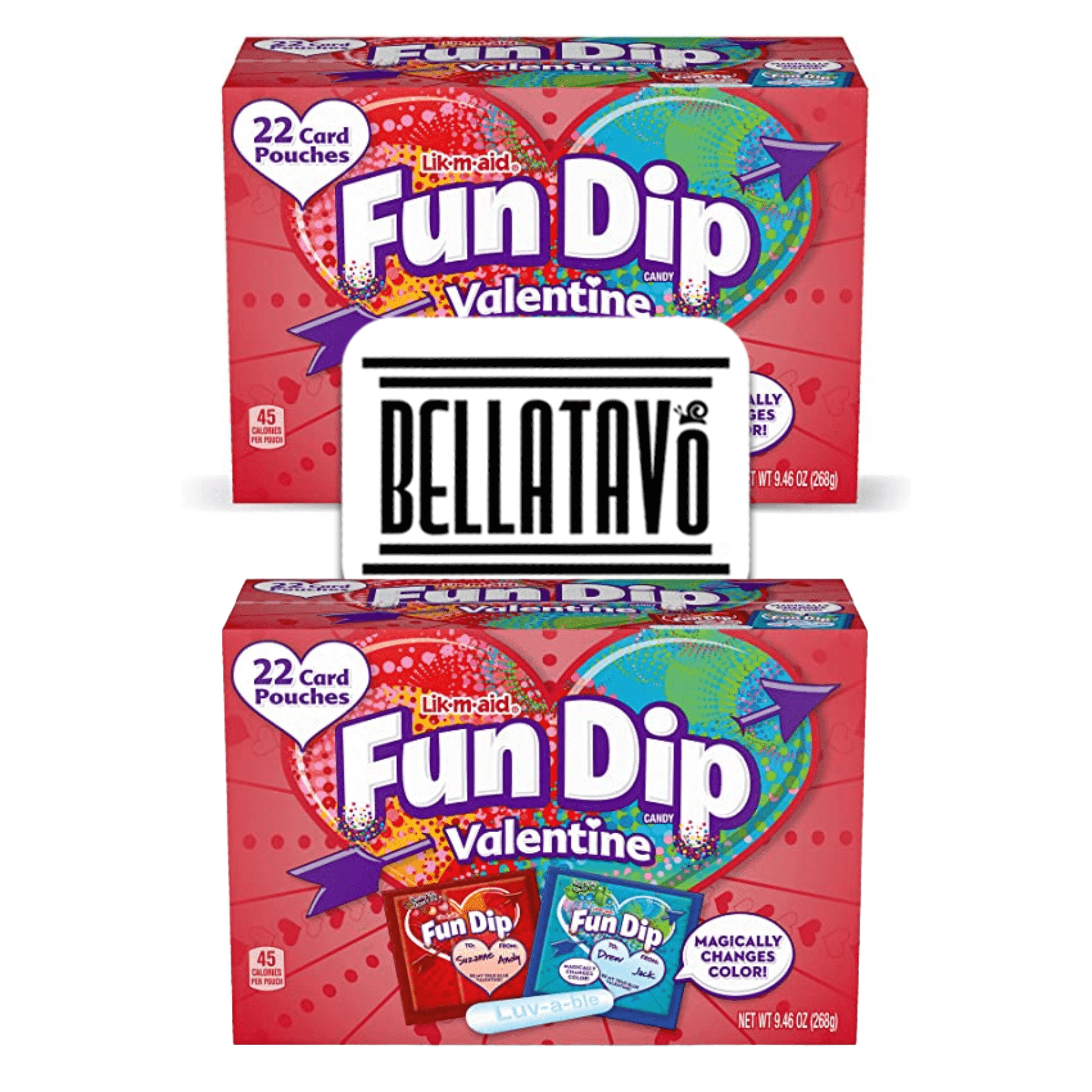 Lik-M-Aid Fun Dip Candy, Maui Punch, Valentine - 22 card pouches, 9.46 oz