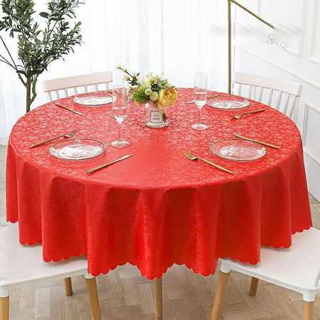 

Polyester Antependium Decoruhome Heavy Duty Vinyl Tablecloth Round Table Cloth Wipeable Floral Dining Table Cover Brown