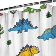 thumbnail image 3 of White Dinosaurs Plants Pattern Shower Curtain 72"x72" ,Bathroom Decorative Shower Curtains Set with 12 Hooks,Modern Waterproof Washable Shower Curtain, 3 of 6