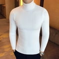 thumbnail image 1 of Pull Col Roulé Automne Hiver Chaud Couleur Unie Pull Homme Slim Pull Tricoté, 1 of 5