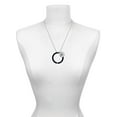 thumbnail image 3 of Delight Jewelry Acrylic 1 1/2" Ring with 4mm Crystal Black Silvertone Script Initial Disc - N - Charm Necklace, 20"+3", 3 of 4