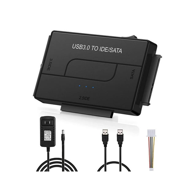 USB to SATA IDE HDD Adapter - USB 3.0 Cable to 2.5" 3.5" SATA IDE Hard Drive Converter for Windows 10/8/ 7/XP, Mac, Internal to External Laptop SSD Reader Kit, File Data Transfer Conversion Cord