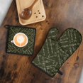 thumbnail image 5 of Math Equations Math Symbols Black Pattern Kitchen Oven Mitt and Pot Holder Sets 2 Pcs for Baking, Cooking and Grilling, Heat Resistant Up To 392 °F, 5 of 7