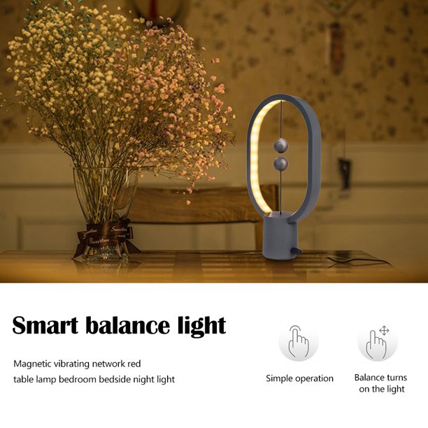 Lámpara USB Balance LED Lámpara de mesa Interruptor magnético en el aire Luz nocturna (gris oscuro) Ndcxsfigh Nuevos Originales