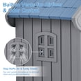 thumbnail image 5 of Dovov Plastic Dog House with Elevated Floor and Air Vents, Waterproof Doghouse Indoor Outdoor Dog Kennel with Porch, Large Puppy Shelter, Blue Gray, 5 of 12