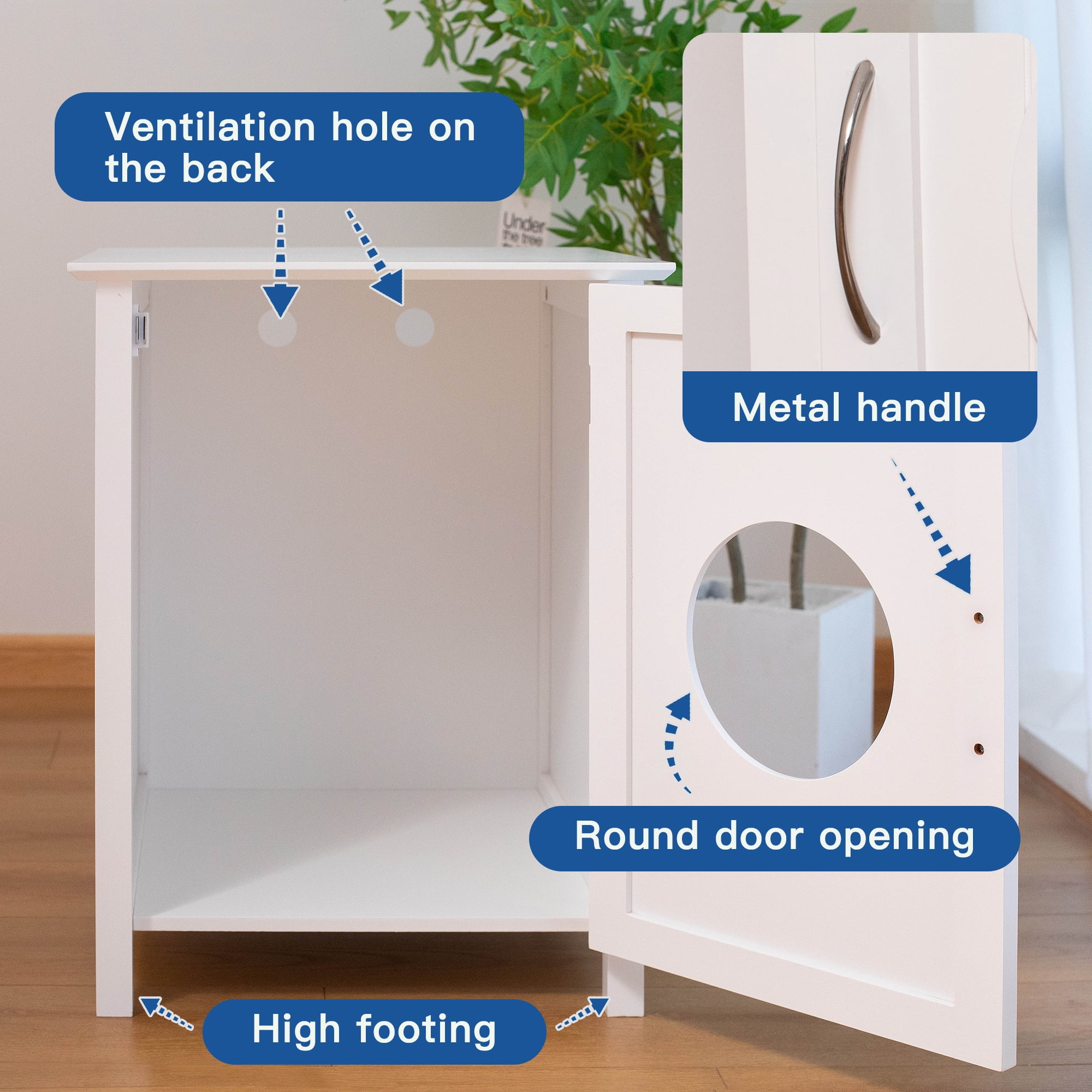 Pefilos 27" Hidden Cat Litter Boxes Enclosure Furniture with Side Entrance, Cat House Washroom Suitable for Bedroom, Living Room, Brown Pefilos 27" Hidden Cat Litter Boxes Enclosure Furniture with Side Entrance, Cat House Washroom Suitable for Bedroom, Living Room, Brown