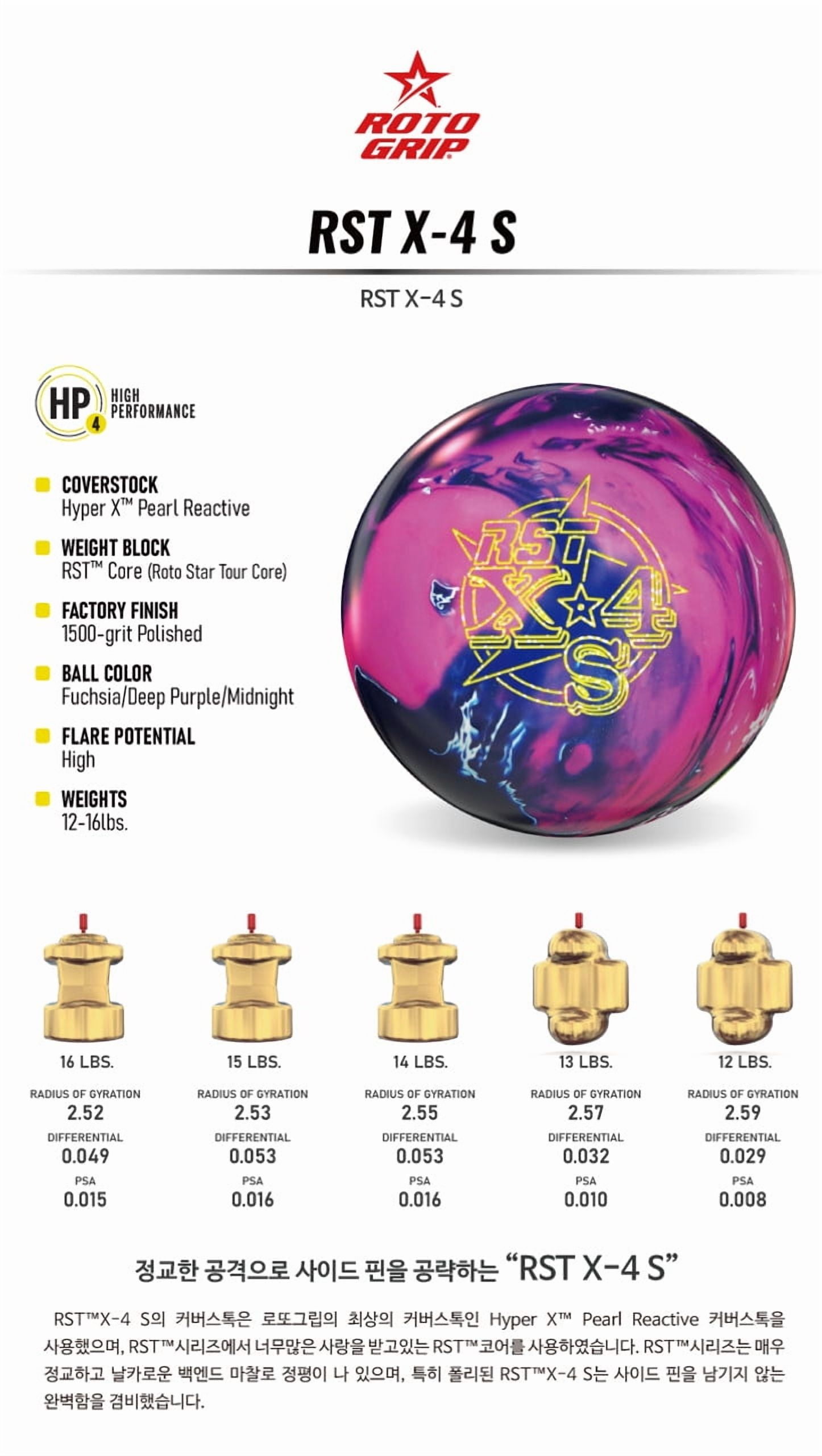 Roto Grip RST X-4 S Overseas Bowling Ball (15lbs) - Walmart.com