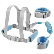2 in 1 Toddler Leash, Baby Anti Lost Wrist Link and Kids Vest Harness with Lock, Child Safety Harness Walking Leash Adjustable Skin Friendly Children's Anti-Lost Wristband Traction Rope with Lock