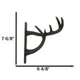 thumbnail image 2 of Cast Iron Vintage Western Rustic Stag Deer Antlers Multi Point Wall Hook Hanger, 2 of 9
