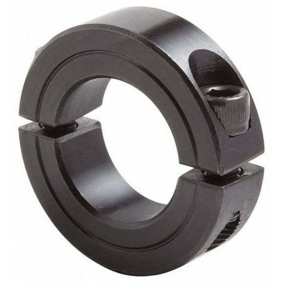 Climax Metals Part 2C-100, Mild Steel, Black Oxide Plating, Clamping Collar, 1 inch bore, 1 3/4 inch OD, 1/2 inch Width, 1/4-28 x 5/8" Clamp Screw