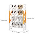 thumbnail image 3 of Qocolhg 4-Tier Shoe Rack Shoe Organizer, Sturdy Shoe Rack for Closet & front Door Entrance Entryway with Spacious Top and Strong Metal Shelves Industrial Style Free Standing Storage Shelves, Orange, 3 of 8