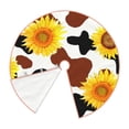 thumbnail image 3 of Salouo Cow Print Sunflower Christmas Tree Skirt 48" Farmhouse Christmas Decorations Snowman Xmas Tree Skirt Tree Mat for Holiday Party Decor, 3 of 8