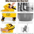 thumbnail image 6 of Mop Bucket, Commercial Bucket for Mopping on Wheels with Potable Handle, Mop Bucket with Wringer for Home, Household, Office, Bathroom, Yellow (25 Quarts), 6 of 9