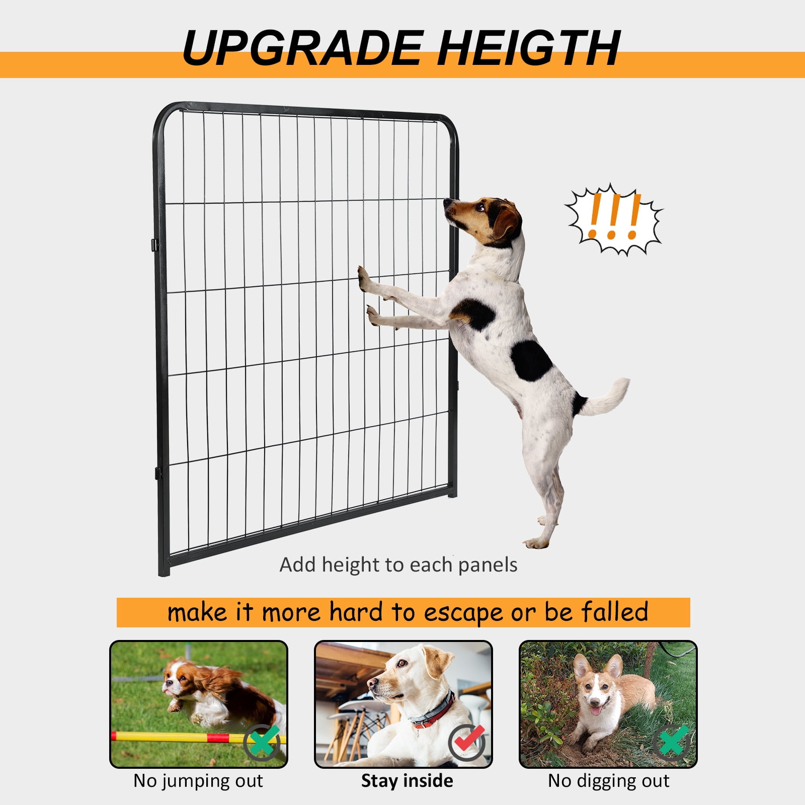 confote 16 Panel 40-inch Dog Playpen Foldable Puppy Exercise Pen Outdoor Indoor Pet Fence Barrier Kennel for Large Dogs Cats Rabbits