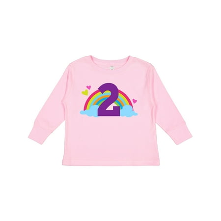 

Inktastic 2nd Birthday Rainbow Cute Girls Gift Toddler Toddler Girl Long Sleeve T-Shirt