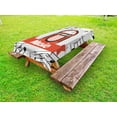 thumbnail image 1 of Jukebox Outdoor Tablecloth, Old Vintage Music Radio Box Cartoon Image with Notes Artwork Print, Decorative Washable Fabric Picnic Tablecloth, 58 X 120 Inches, Orange Pale Grey Black, by Ambesonne, 1 of 2
