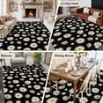 thumbnail image 6 of Spring Floral Daisy 5'x7' Area Rug, Black Elegant Pastoral Flowers Watercolor Washable Non-Slip Soft Rugs, Low-Pile Large Carpet for Living Room Bedroom Dining Room, Non-Shedding Accent Rug, 6 of 9