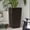 30" - Brown - Square, variant on S-HOME Rounded Planter 22" High in Faux Rattan Design 2-Pack with Automatic Watering System for Indoor or Outdoor Use