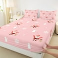 thumbnail image 3 of Castle Fairy Santa Claus 4 Pieces Queen Sheet Sets for Children,Festival Xmas Ultra Soft Flat Sheet,Christmas Snowflakes Queen Fitted Sheet,Super Cozy Room Decor, 3 of 7