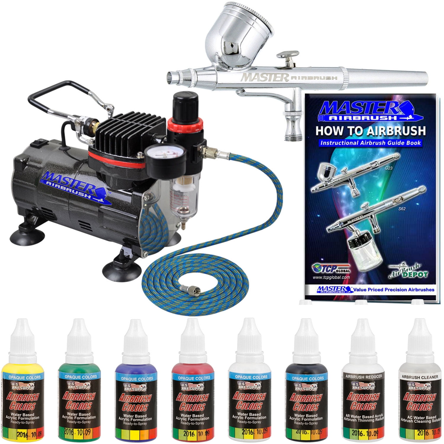 Master Airbrush MultiPurpose Gravity Feed Airbrushing System Kit 6
