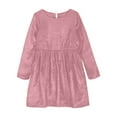 thumbnail image 6 of TEAJOPSUU Girls Velvet Dress Long Sleeves Crew Neck Party Dress Csual Shiny Pleated A-Line Dresses With Pockets 4-12Y,Pink, 6 of 9