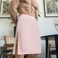 thumbnail image 2 of Men's Sleepwear Bottoms, Side-Slit Robe Pants No-Hassle, No-Stripping Robe Pants Breathable Wrap Skirt Soft Towel Skirt, 2 of 6