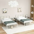 thumbnail image 4 of Gymax 12-Inch Twin Bed Frame Modern Metal Platform Bed w/ Headboard & Footboard White, 4 of 10