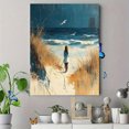 thumbnail image 4 of Qisvanset 12x16 Inch Framed Canvas Wall Art Joshua Verse Blue Coastal Beachy Faith Apartment Home Wall Decor, 4 of 8