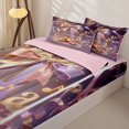thumbnail image 3 of Castle Fairy Elegant Letter A Zipper Twin Comforter Sets with Fitted Sheet and 2 Pillowcases,Ballet Slipper Design Zipper Bedding Set,Pastel Pink Gold,4-Piece, 3 of 6