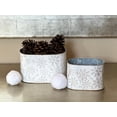 thumbnail image 6 of S/2 Decorative Metal Oval Buckets White & Gold Snowflakes Embossed Designs Containers Christmas Winter Holiday Decor Accessories Indoor Outdoor, 6 of 7