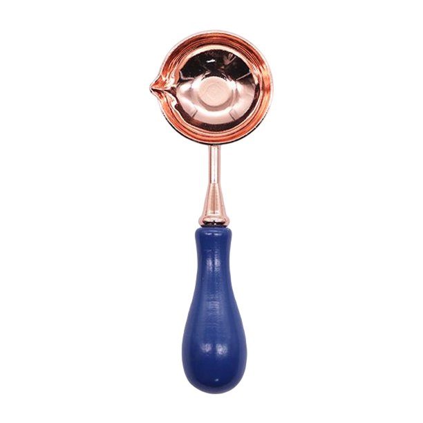 Cuchara de estilo retro para derretir sellos, ideal para regalos de fiesta, letras DIY azul oscuro
