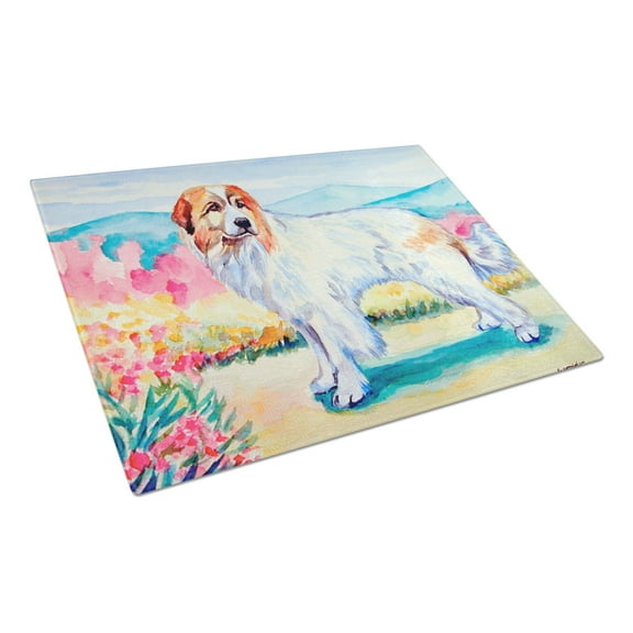 Caroline's Treasures Great Pyrenees Glass Cutting Board Large