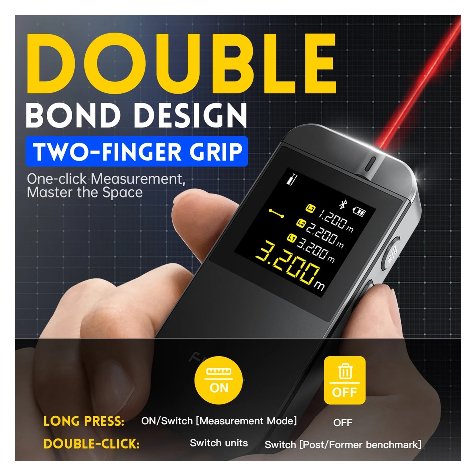 IR40 Smart Ranfinder 40M Tape Measure Digital Distance Meter Metro Digital Accurate APP To Draw ,High Accuracy Position