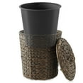 thumbnail image 3 of Casafield Hyacinth Trash Can with Lid and Liner, Espresso Brown Wicker Waste Basket for Garbage in the Bathroom, Bedroom, Laundry Room, Home Office, 3 of 7