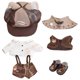thumbnail image 1 of niannyyhouse 10 cm 15 cm 20 cm Ropa de muñeca Sombrero marrón Camisa Correa Pantalones Chal Chaleco Zapatos de Cuero Traje de Detective Vintage Juguete de Peluche Suave Vestir (15 cm), 1 of 5