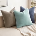 thumbnail image 5 of Pack of 2 Aqua Green Decorative Pillow Covers 20x20 Inch Soft Chenille Couch Spring Throw Pillows Farmhouse Cushion Covers for Home Decor Sofa Bedroom Living Room, 5 of 6