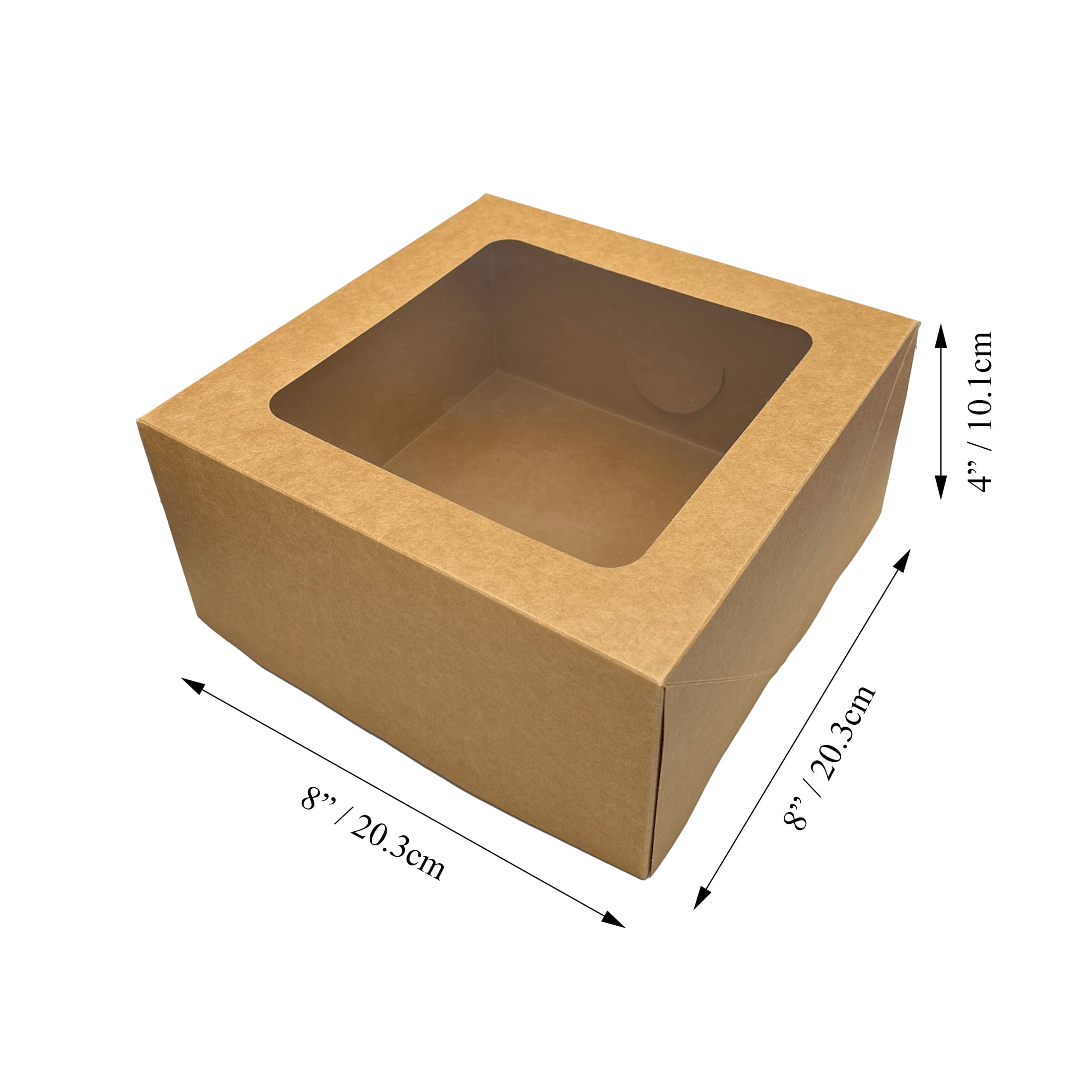 (2 pack) 8" x 8" x 4" Kraft Cake Box with Window, by Way To Celebrate